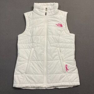 The North Face Vest Women's Small White Pink Ribbon Breast Cancer Awareness‎